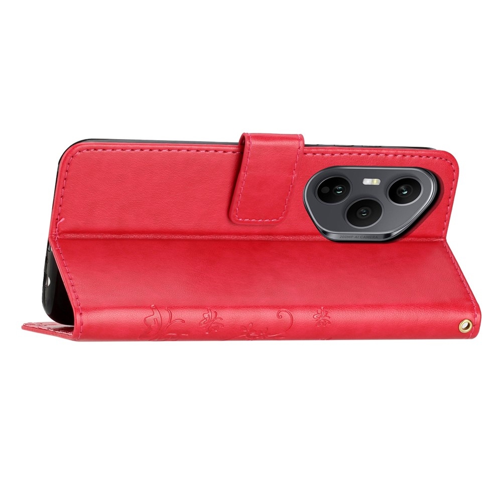 Virágok könyvtáska Honor 400 Pro-hoz - piros