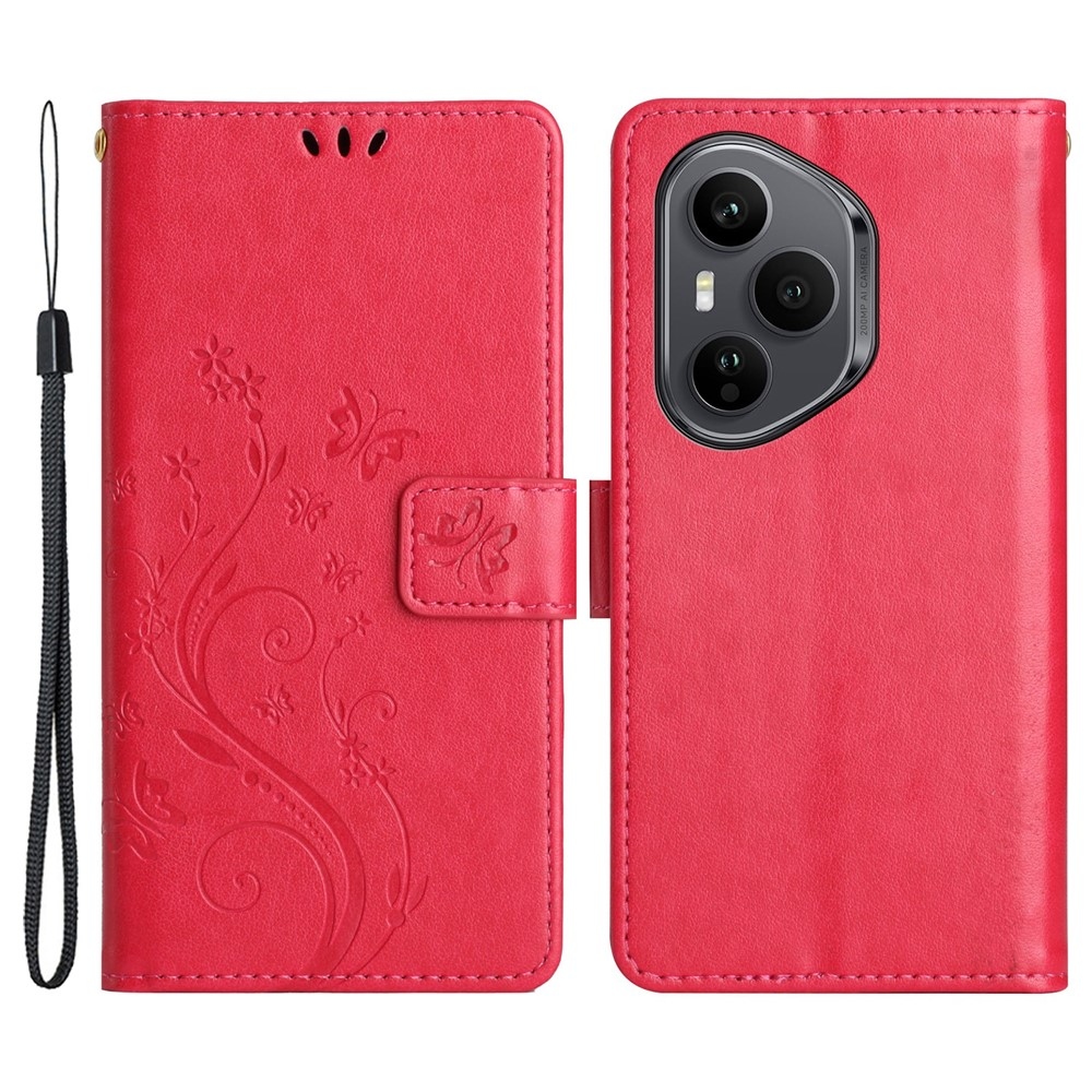 Virágok könyvtáska Honor 400 Pro-hoz - piros