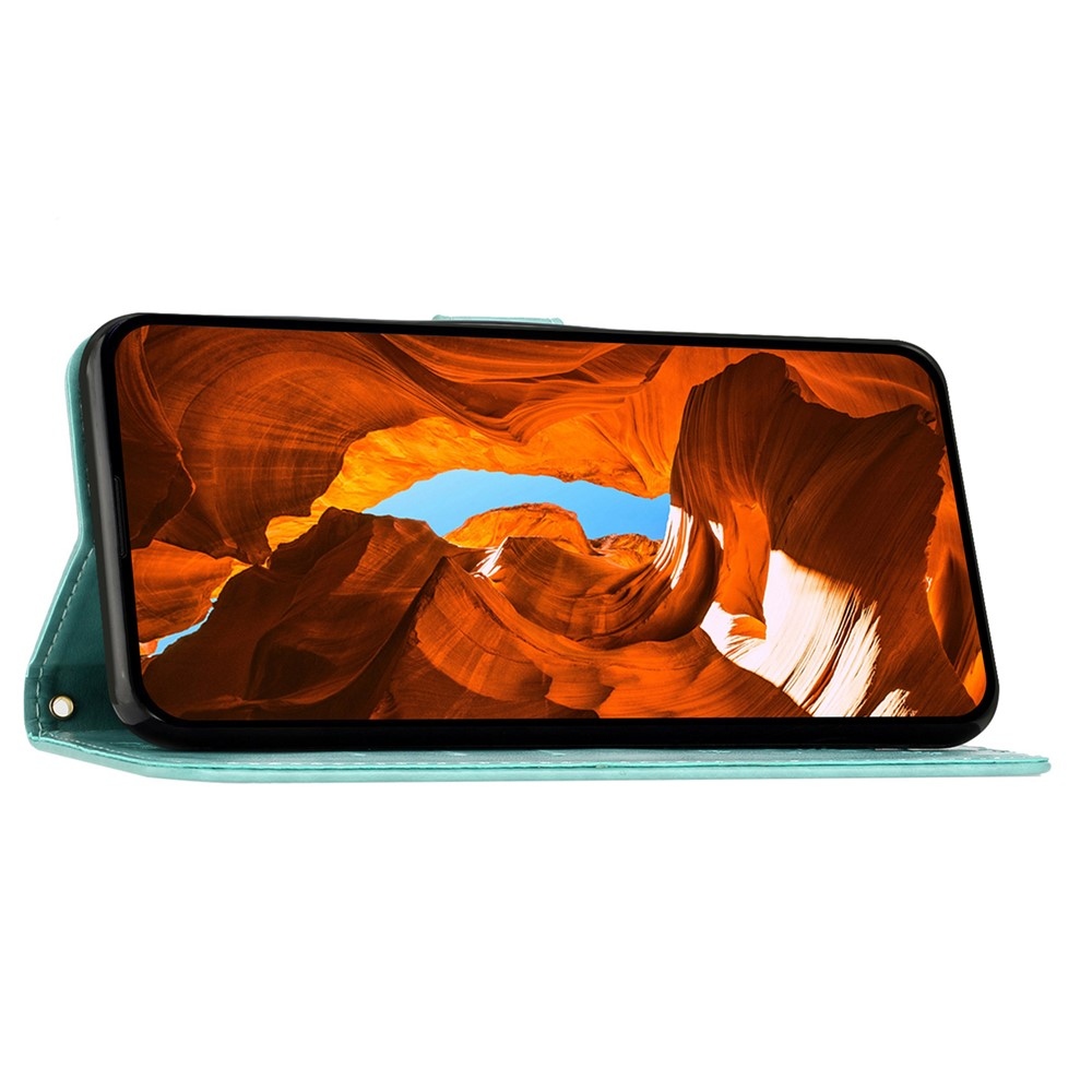 Virágok könyvtáska Honor 400 Pro-hoz - teal színű