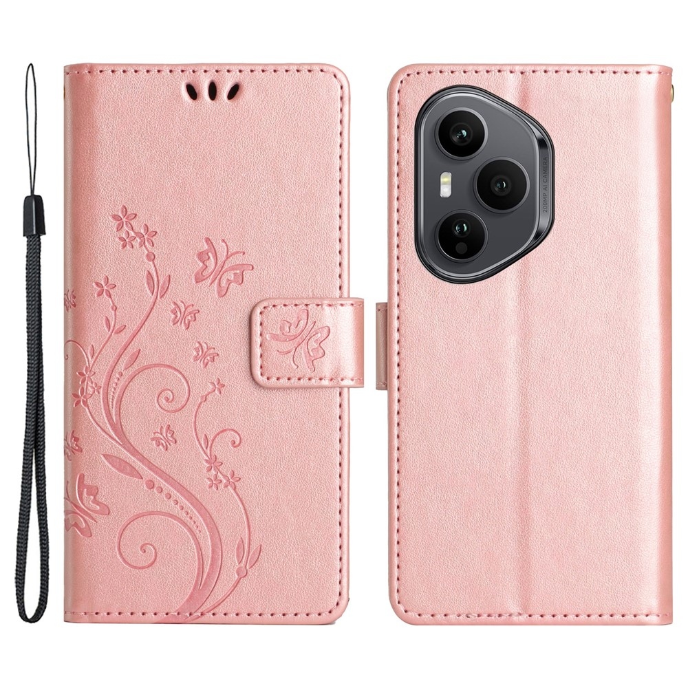 Virágok könyvtáska Honor 400 Pro-hoz - rózsaarany