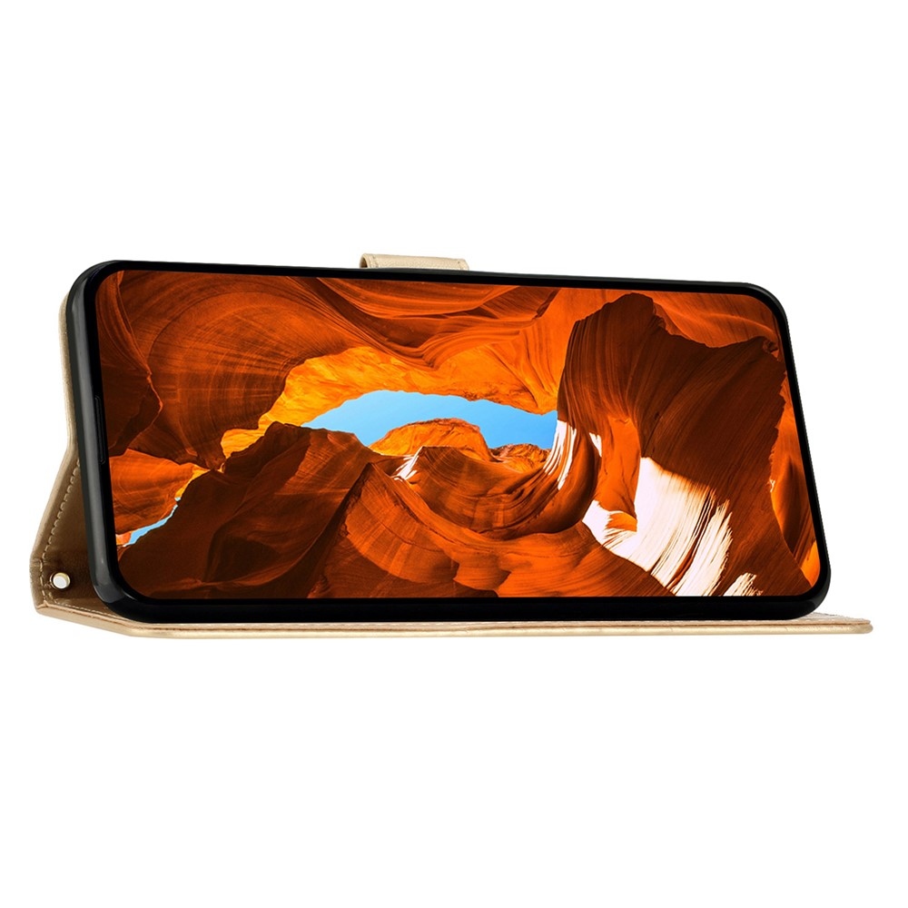 Virágok könyv tok a Honor 400 Pro-hoz - arany