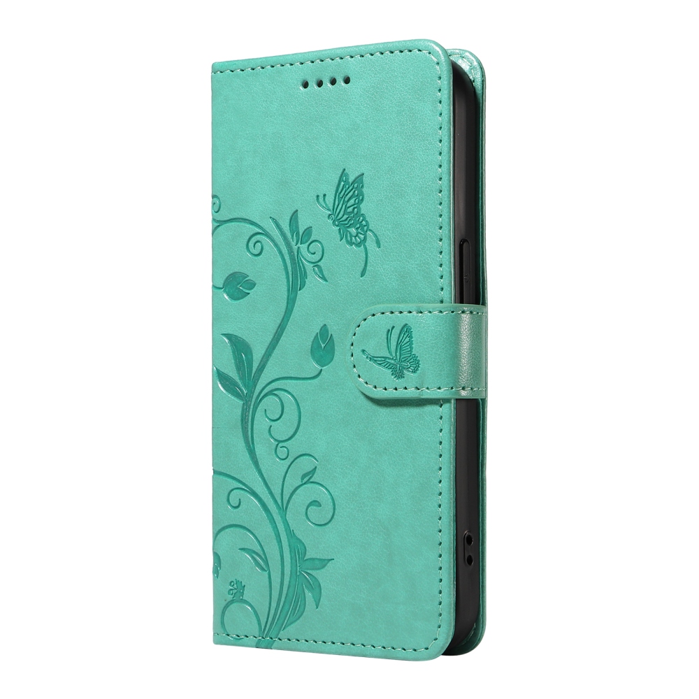 Virágok könyv tok a Honor 600 Pro 5G/Honor 600 5G számára - teal színű