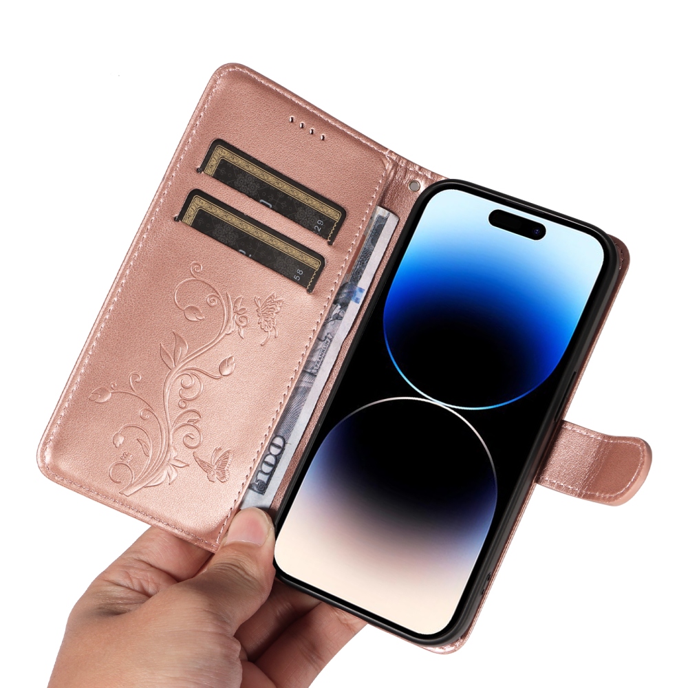 Virágok könyv tok Honor 600 Pro 5G/Honor 600 5G - rózsa arany