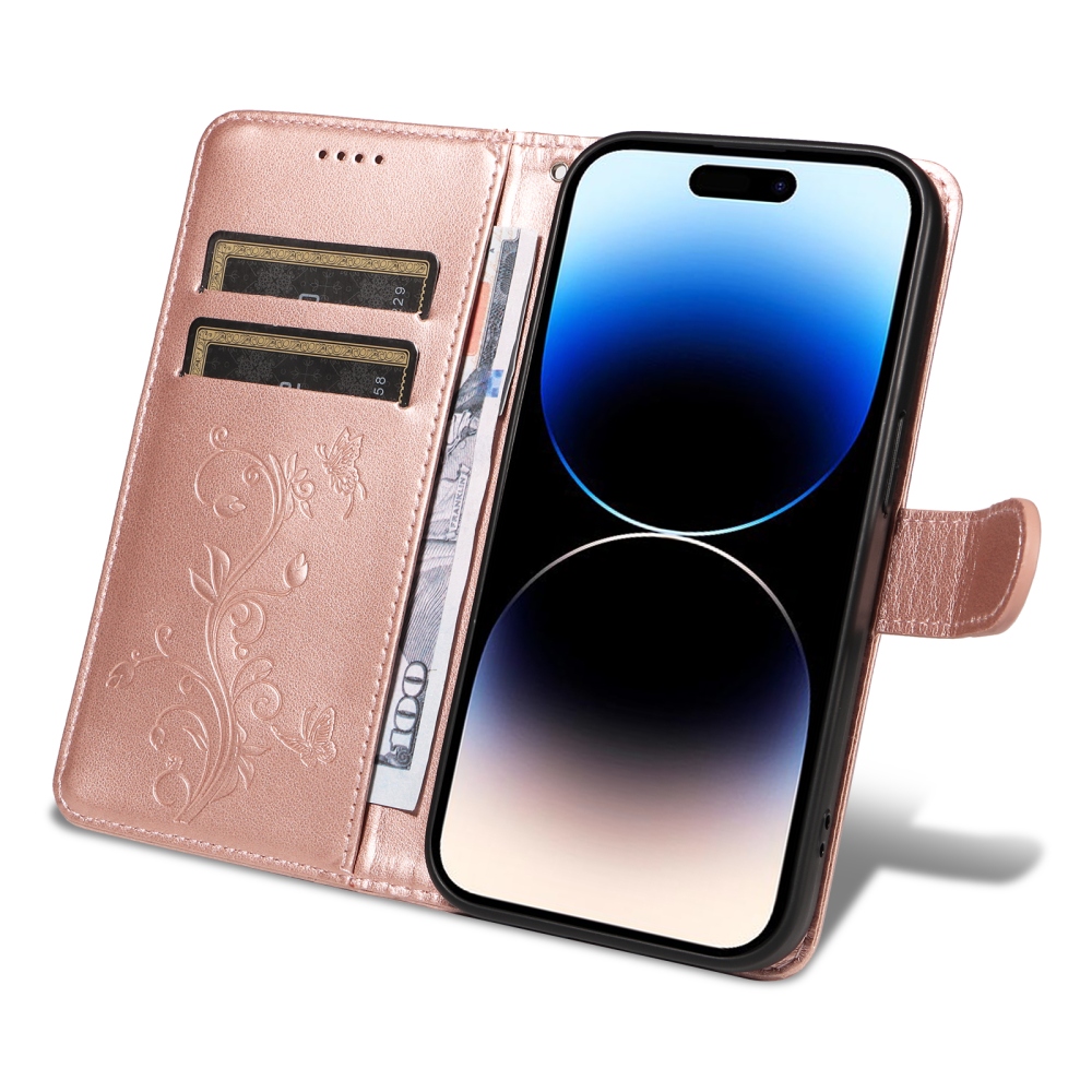 Virágok könyv tok Honor 600 Pro 5G/Honor 600 5G - rózsa arany