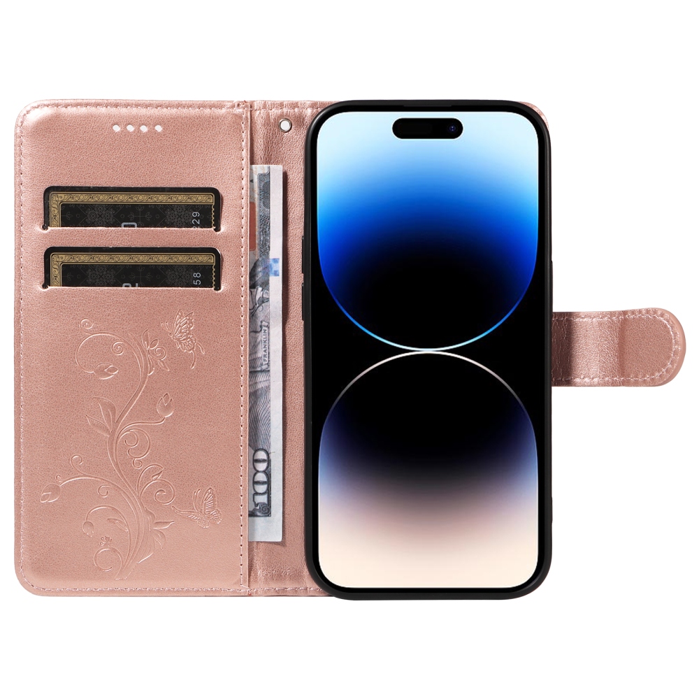 Virágok könyv tok Honor 600 Pro 5G/Honor 600 5G - rózsa arany