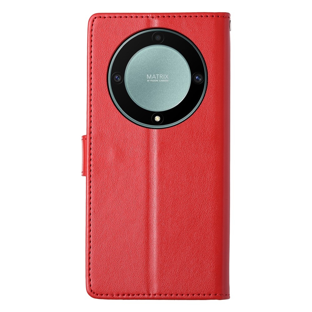 Virágok könyvtáska Honor Magic 8 Lite 5G-hez - piros