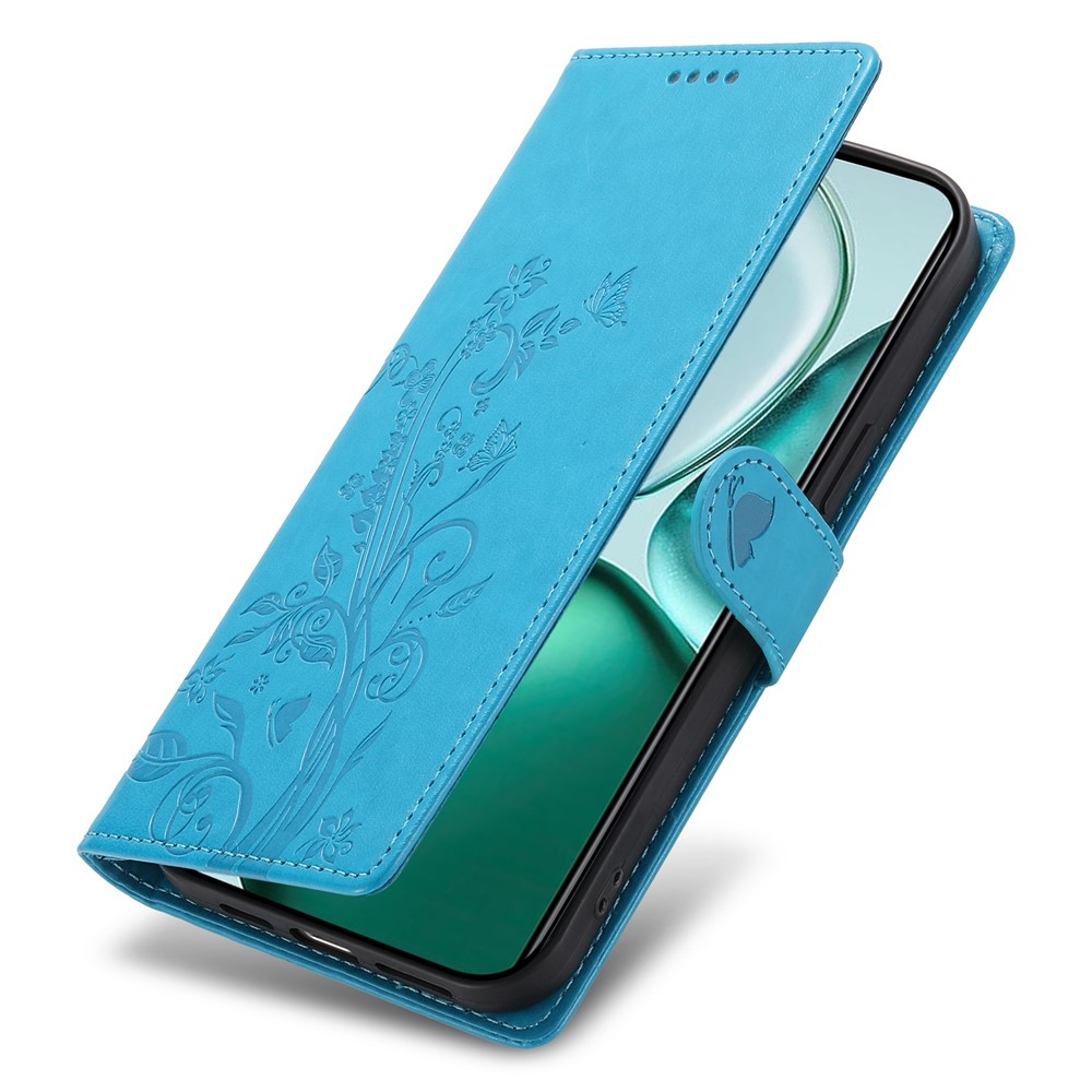 Virágok könyvtáska Honor Magic 8 Lite 5G - kék