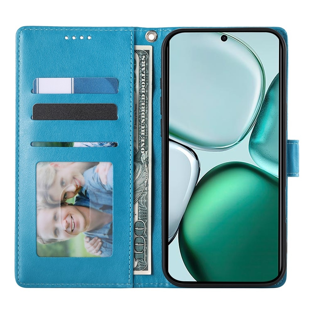 Virágok könyvtáska Honor Magic 8 Lite 5G - kék