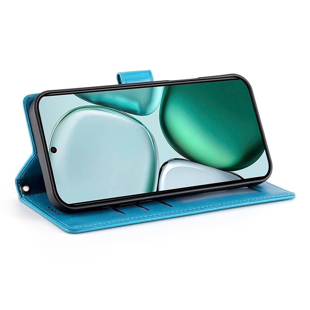 Virágok könyvtáska Honor Magic 8 Lite 5G - kék