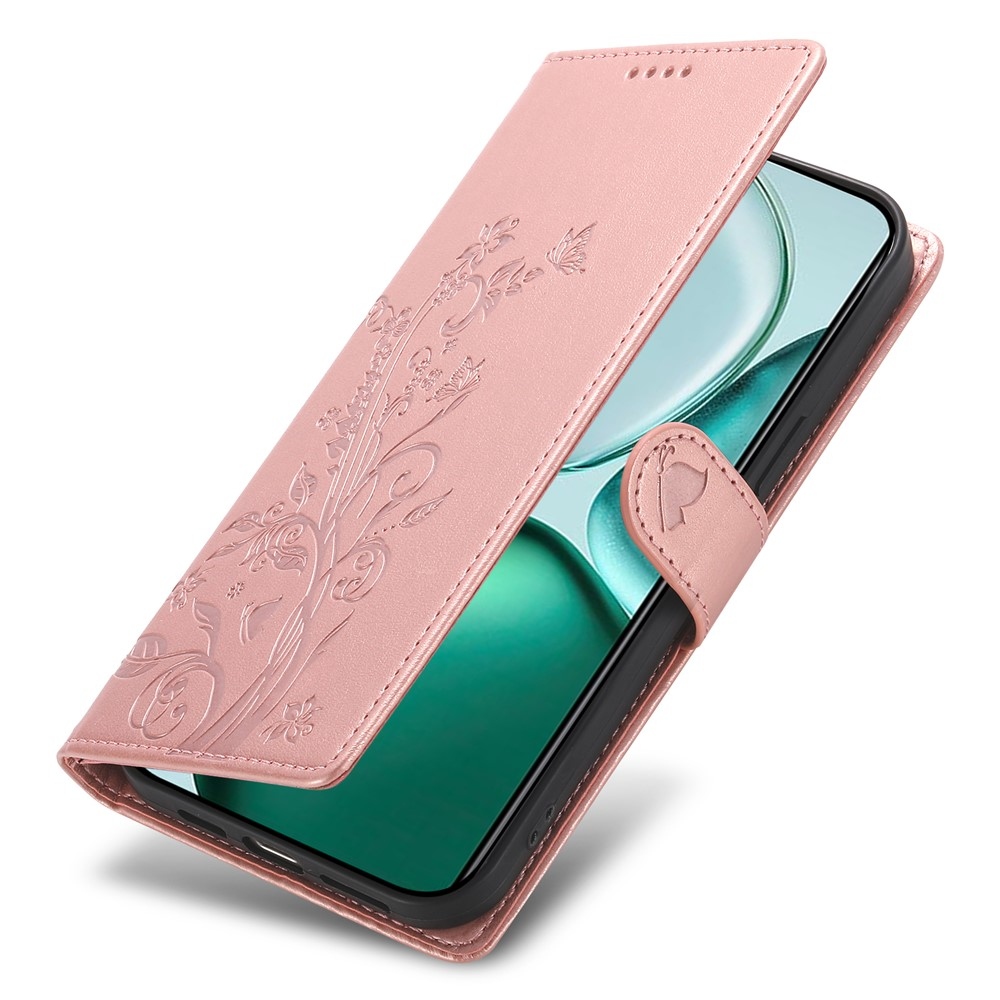 Virágok könyv tok Honor Magic 8 Lite 5G - rózsaarany