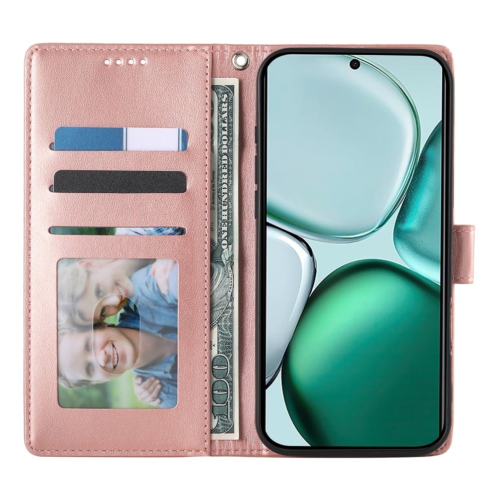 Virágok könyv tok Honor Magic 8 Lite 5G - rózsaarany