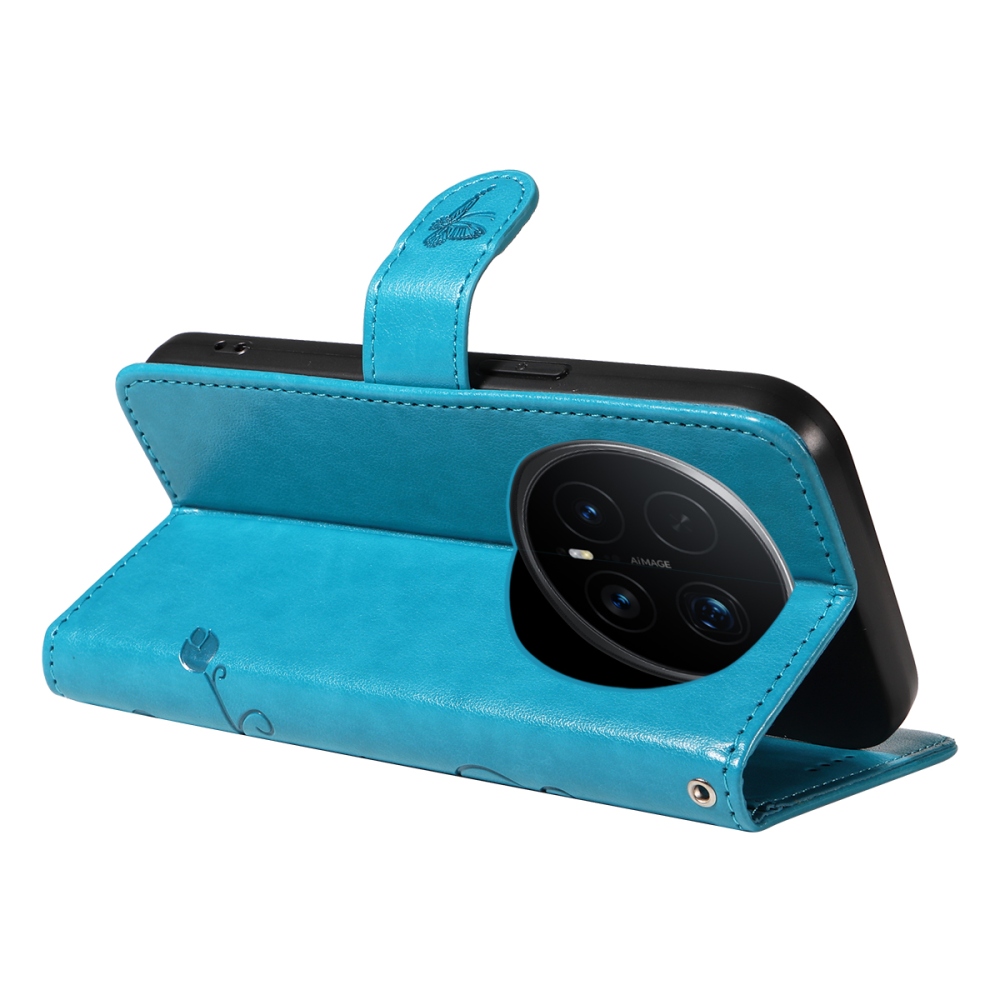 Virágok könyvtáska Honor Magic 8 Pro 5G - kék