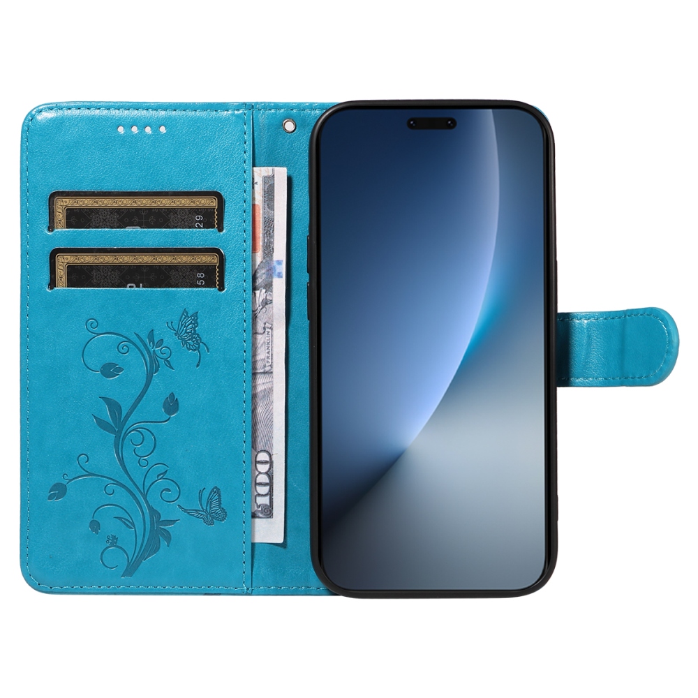 Virágok könyvtáska Honor Magic 8 Pro 5G - kék