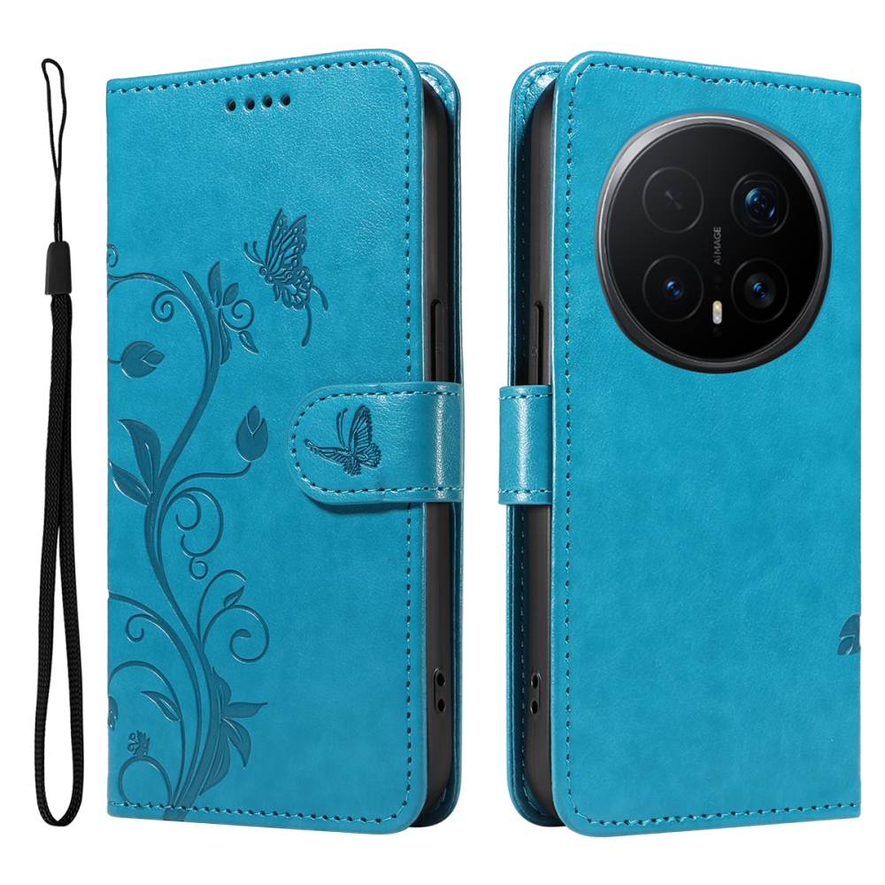 Virágok könyvtáska Honor Magic 8 Pro 5G - kék