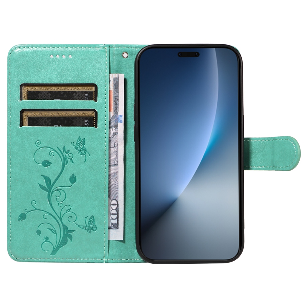 Virágok könyvtáska Honor Magic 8 Pro 5G-hez - teal színű