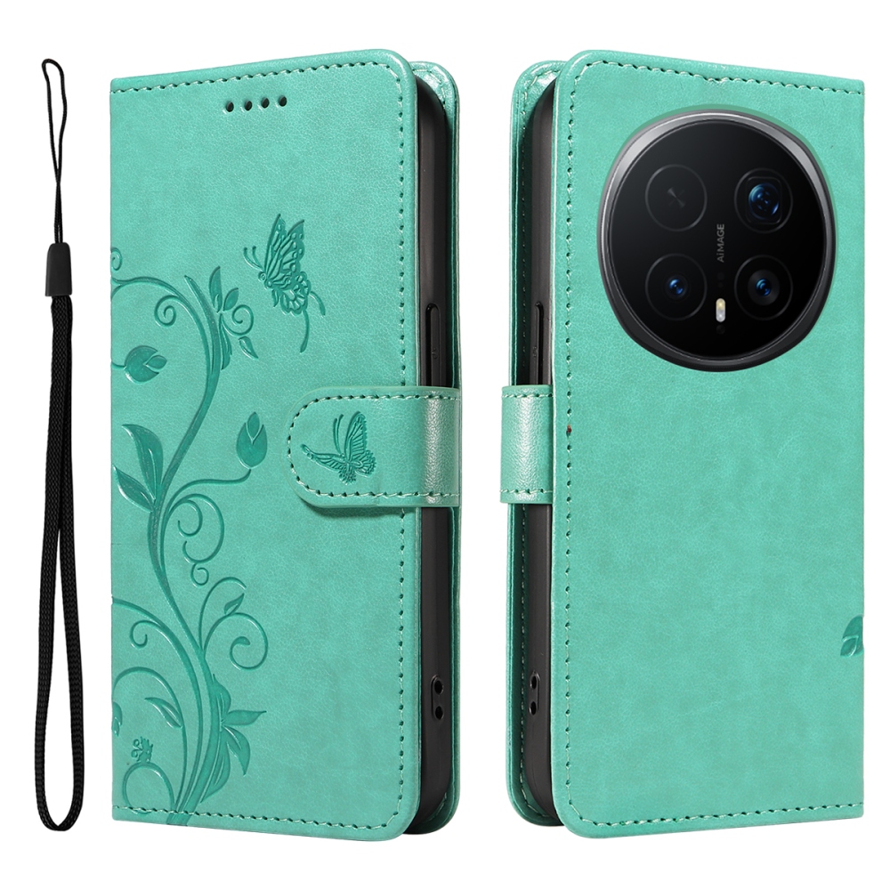 Virágok könyvtáska Honor Magic 8 Pro 5G-hez - teal színű