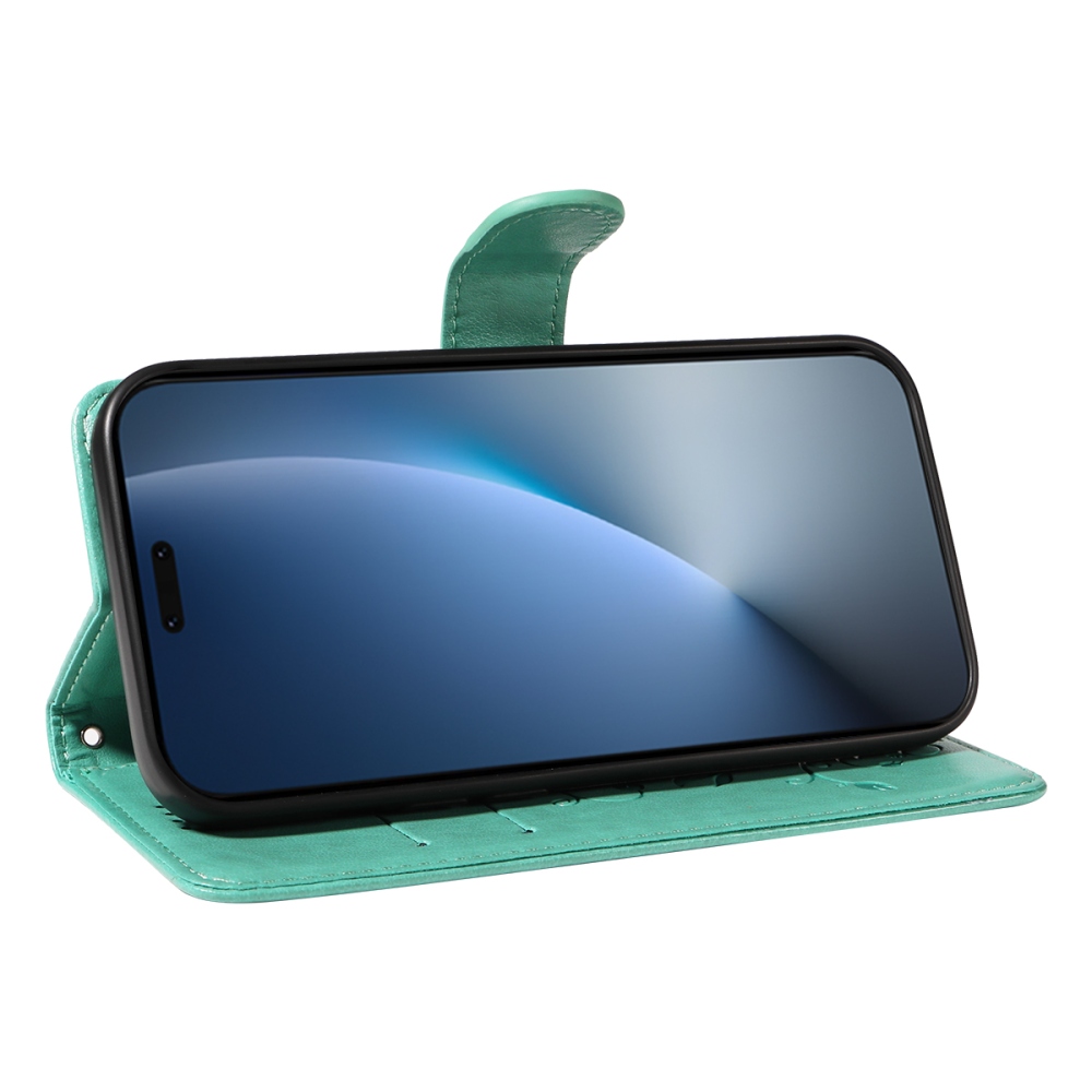 Virágok könyvtáska Honor Magic 8 Pro 5G-hez - teal színű