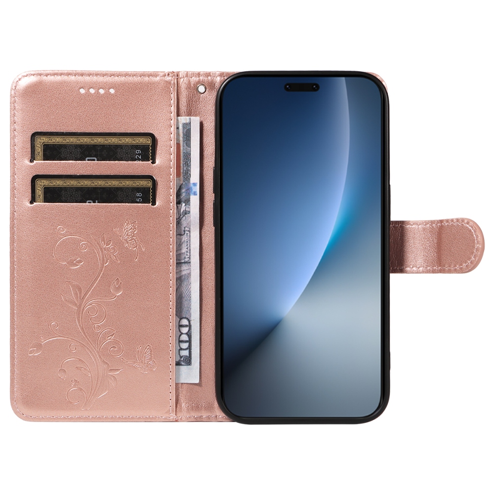 Virágok könyv tok Honor Magic 8 Pro 5G - rózsa arany