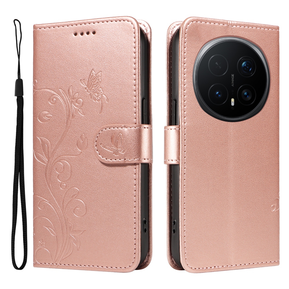 Virágok könyv tok Honor Magic 8 Pro 5G - rózsa arany