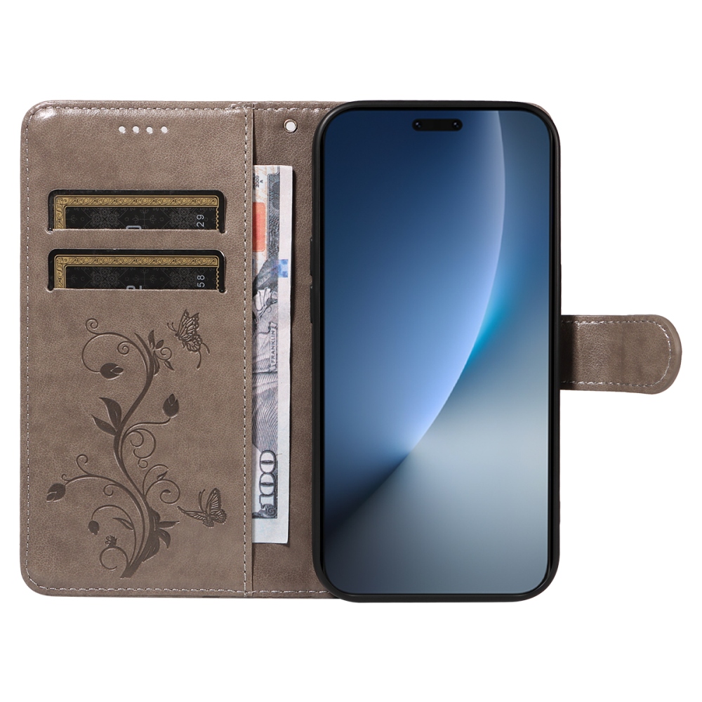 Virágok könyvtáska Honor Magic 8 Pro 5G - szürke