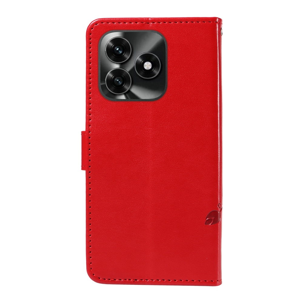 Virágos könyvtok Honor X5c Plus-hoz - piros