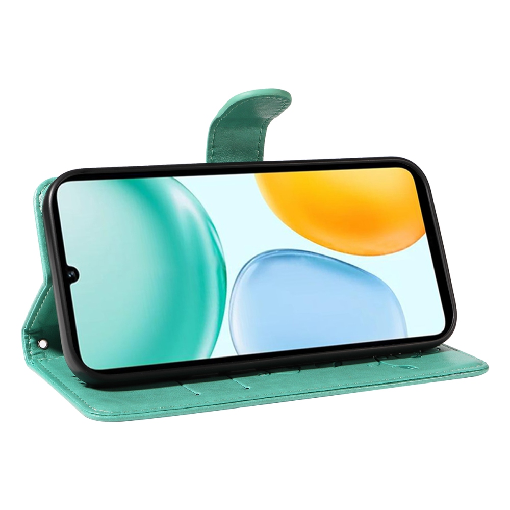 Virágos tok Honor X5c Plus készülékhez - kékeszöld