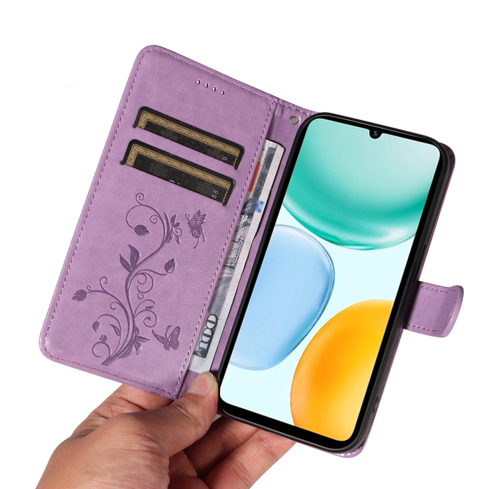 Virágos tok Honor készülékhez X5c Plus - világoslila