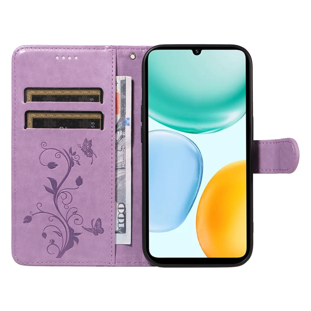 Virágos tok Honor készülékhez X5c Plus - világoslila