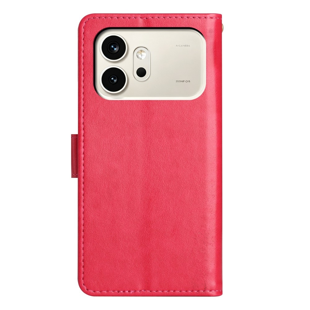 Virágok könyv tok Honor 600 5G mobiltelefonhoz - piros