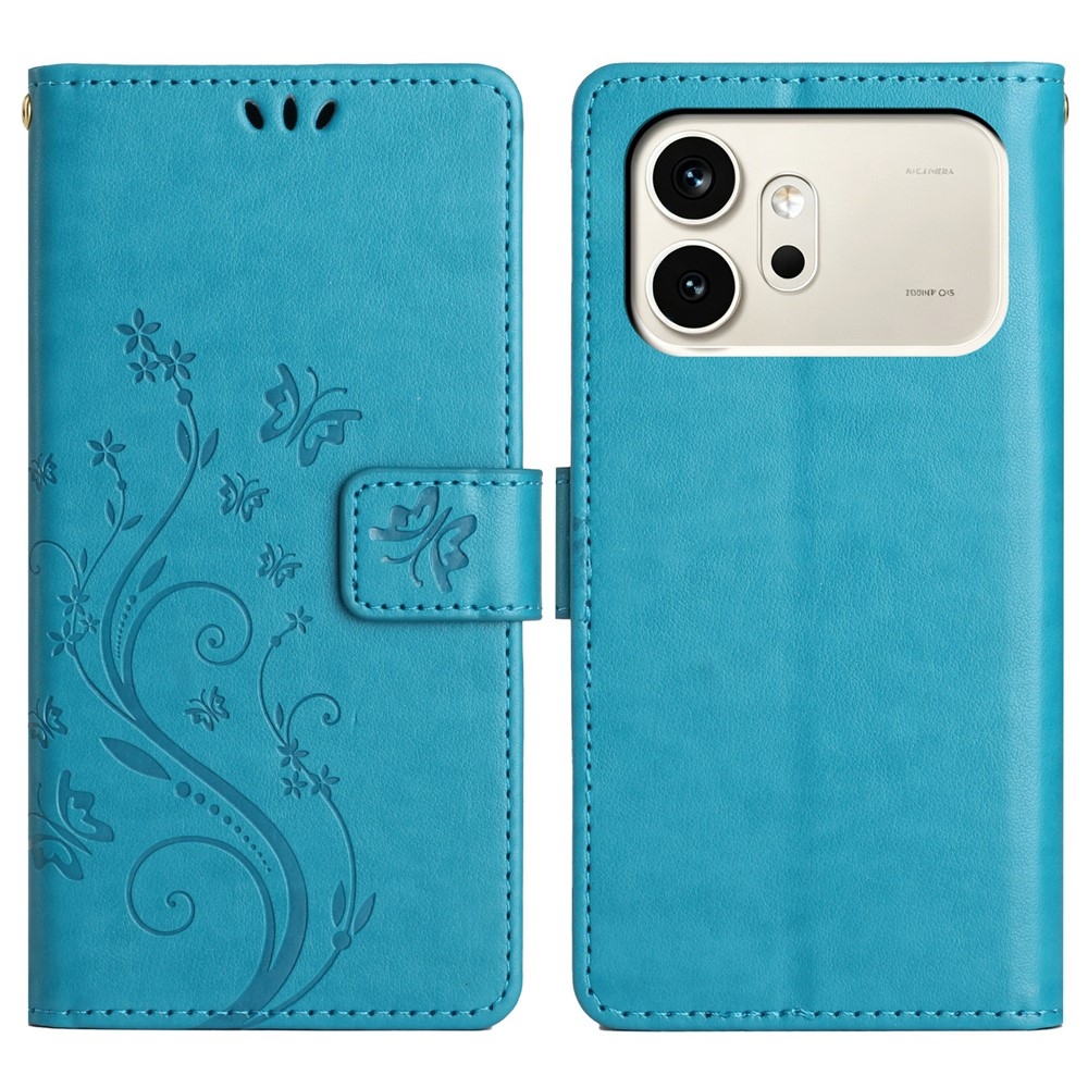 Virágok könyv tok a Honor 600 5G mobiltelefonhoz - kék