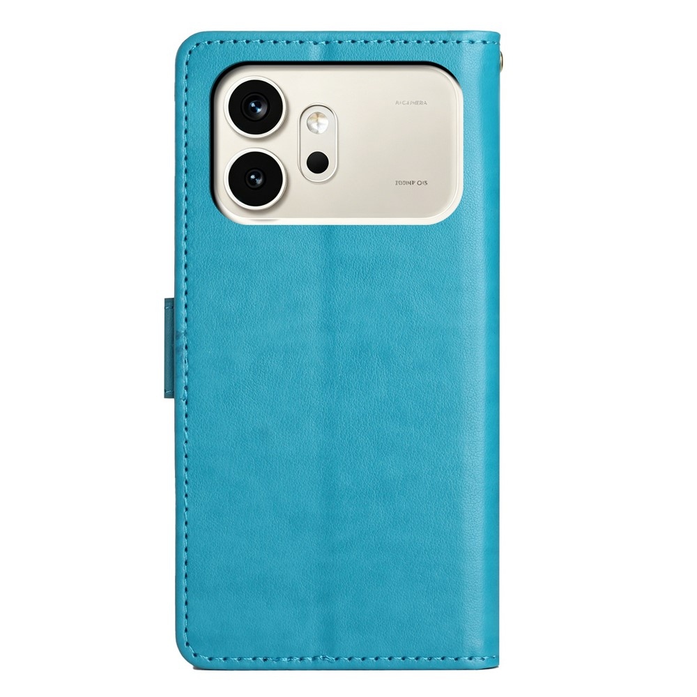 Virágok könyv tok a Honor 600 5G mobiltelefonhoz - kék