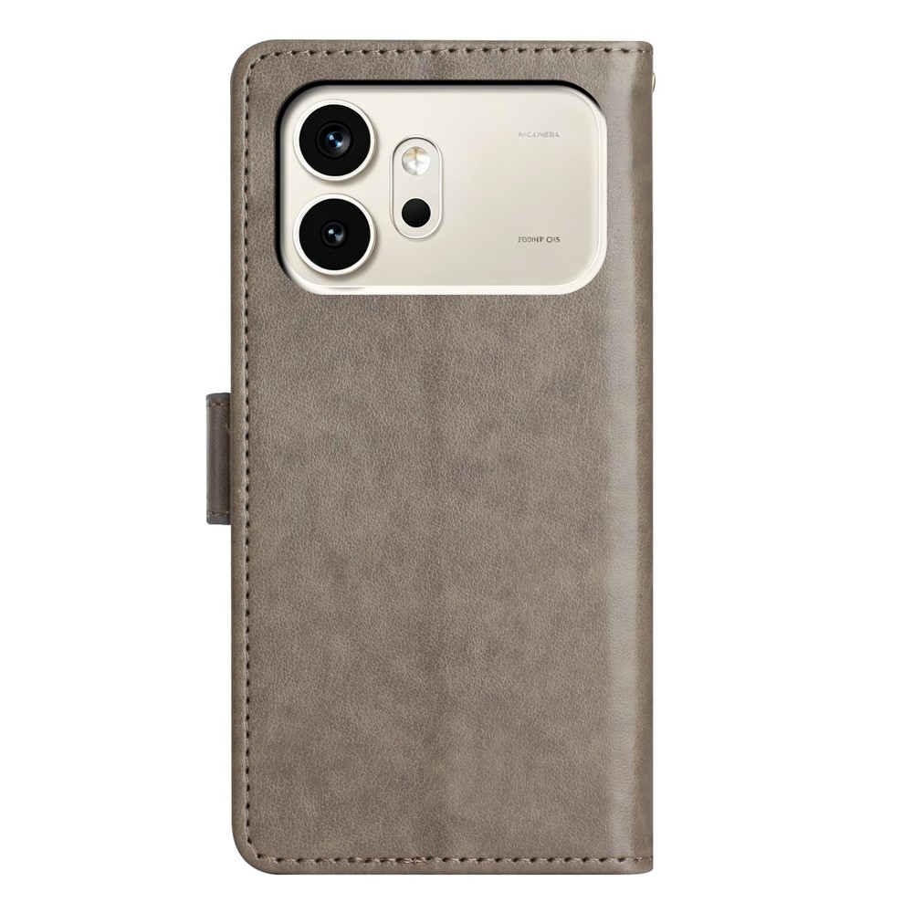 Virágok könyv tok a Honor 600 5G mobiltelefonhoz - szürke