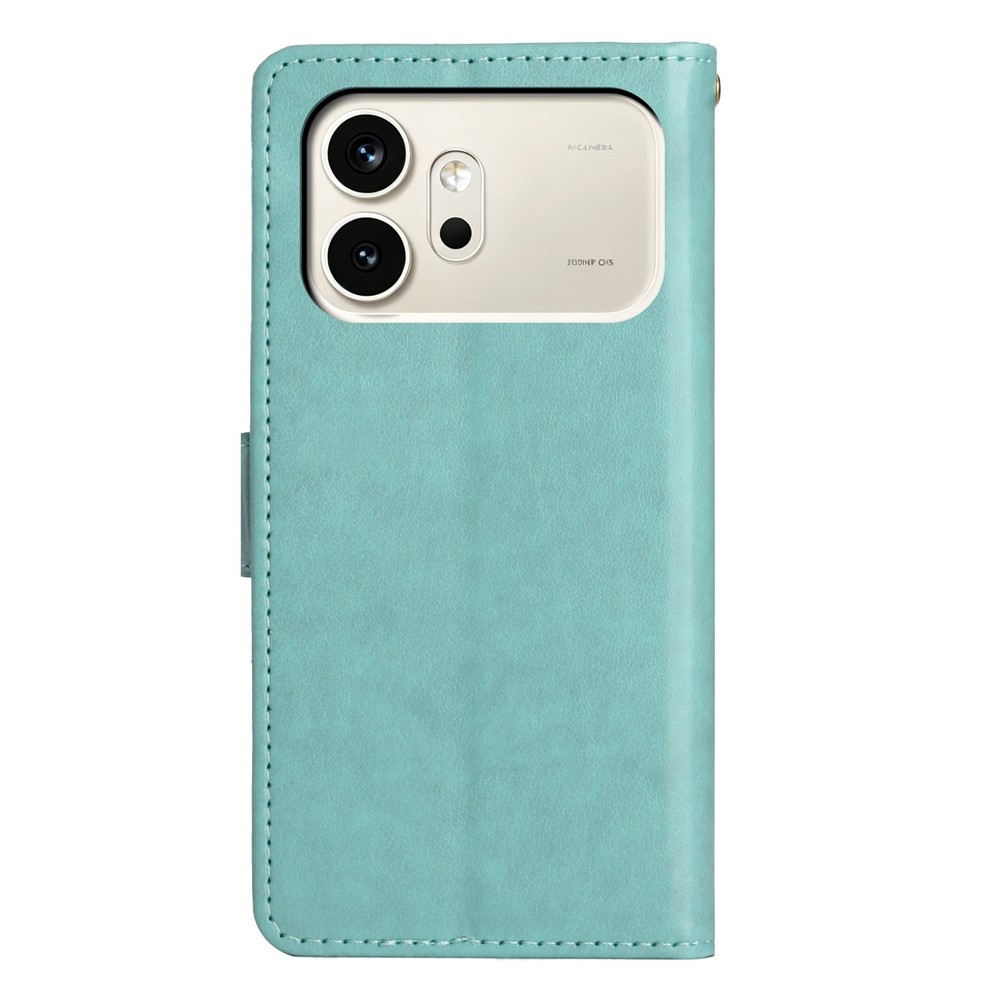 Virágok könyvtáska Honor 600 5G mobiltelefonhoz - zöld