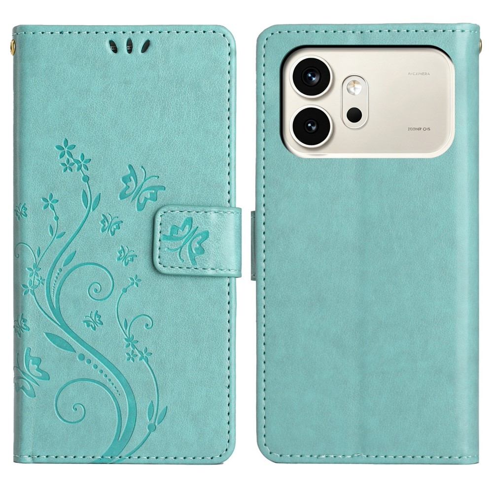 Virágok könyvtáska Honor 600 5G mobiltelefonhoz - zöld