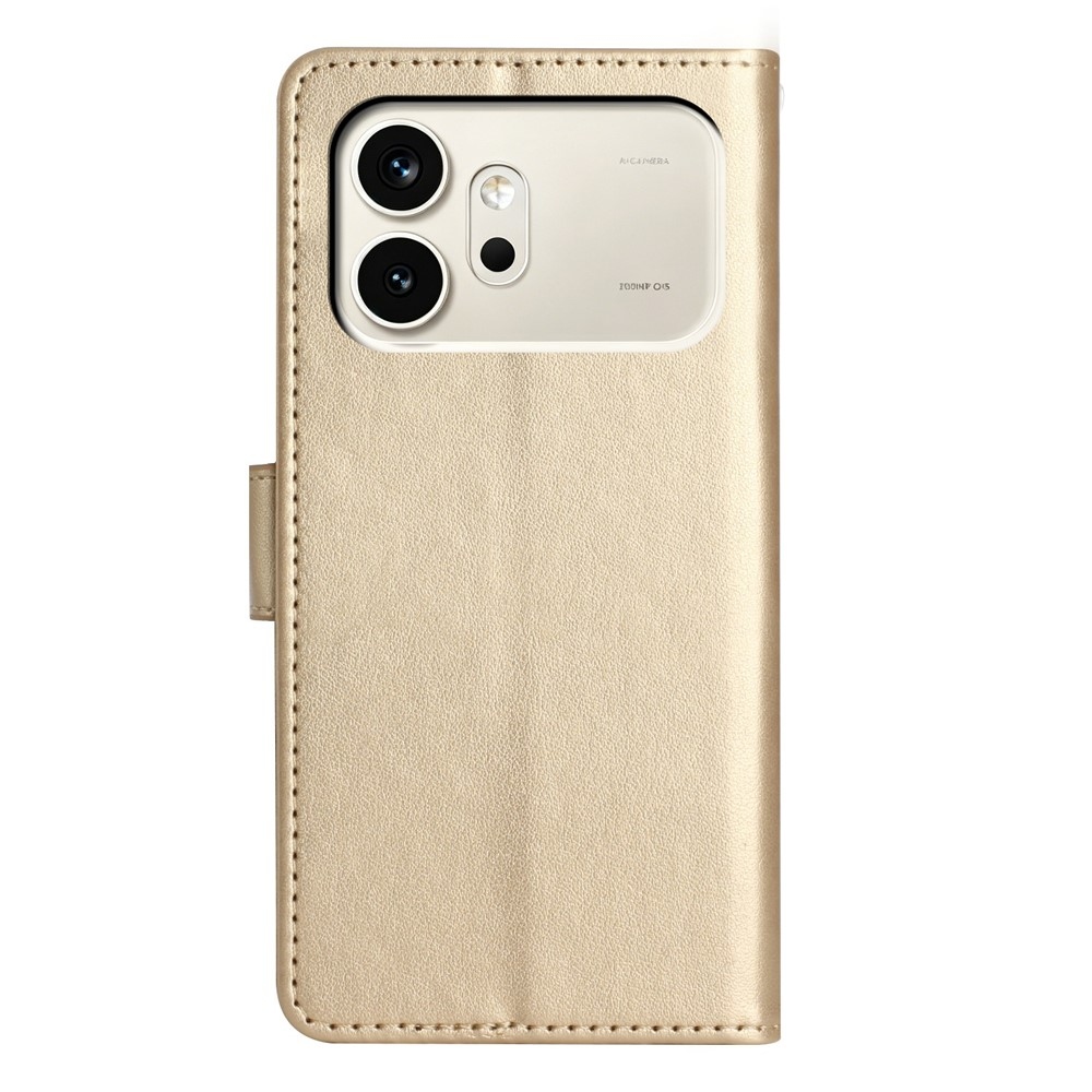 Virágok könyv tok a Honor 600 5G mobiltelefonhoz - arany színű