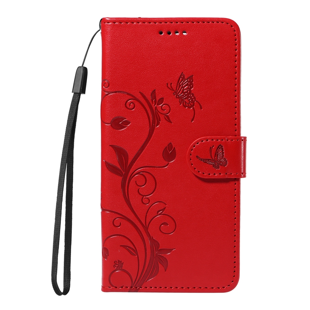 Flowers könyvformájú tok a Motorola Moto G57 Power 5G-hez – piros