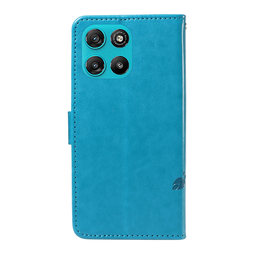 Flowers könyvformájú tok a Motorola Moto G57 Power 5G-hez – kék