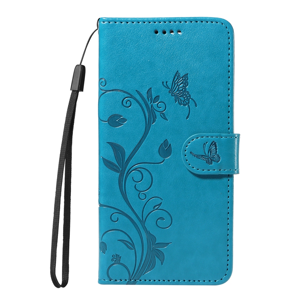 Flowers könyvformájú tok a Motorola Moto G57 Power 5G-hez – kék