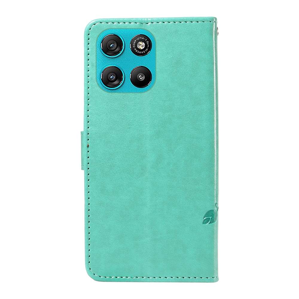 Flowers könyvformájú tok a Motorola Moto G57 Power 5G-hez – kék-zöld