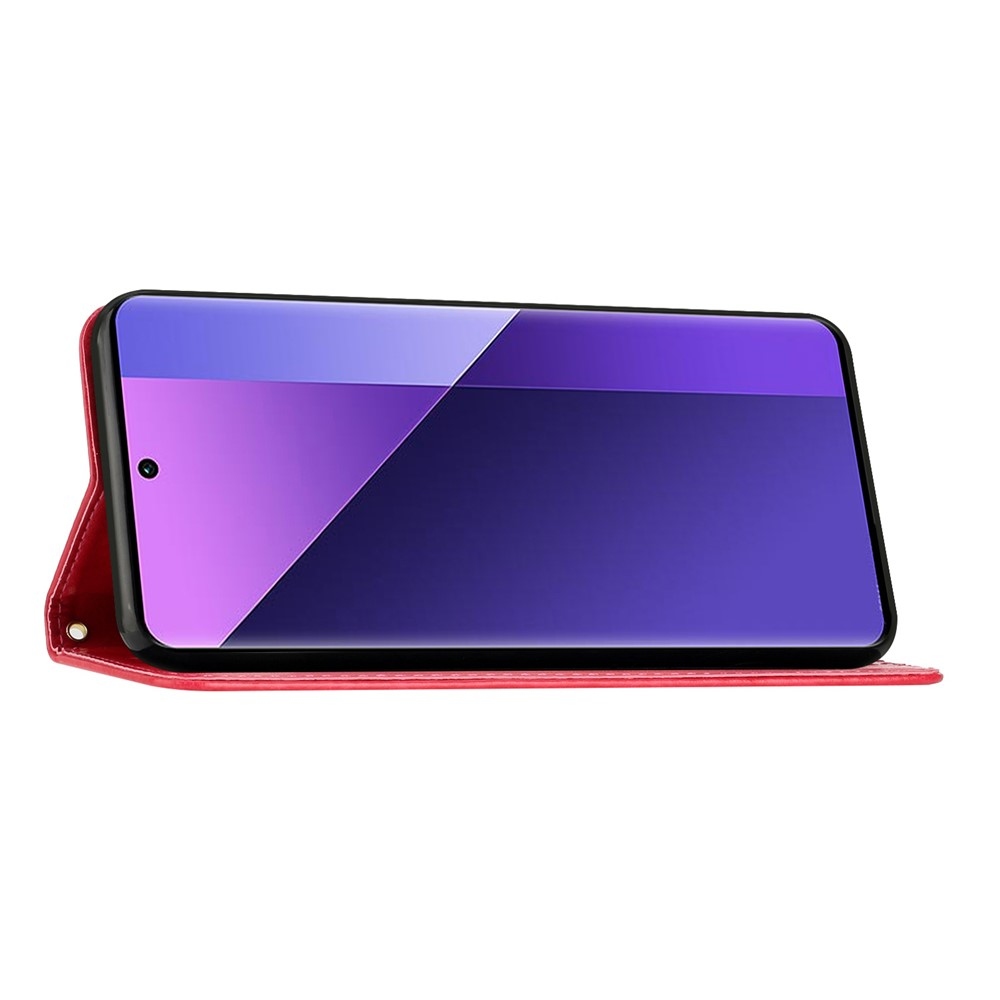 Flowers könyvszerű tok a Motorola Moto G87 5G/G77 5G/G67 5G készülékekhez – piros