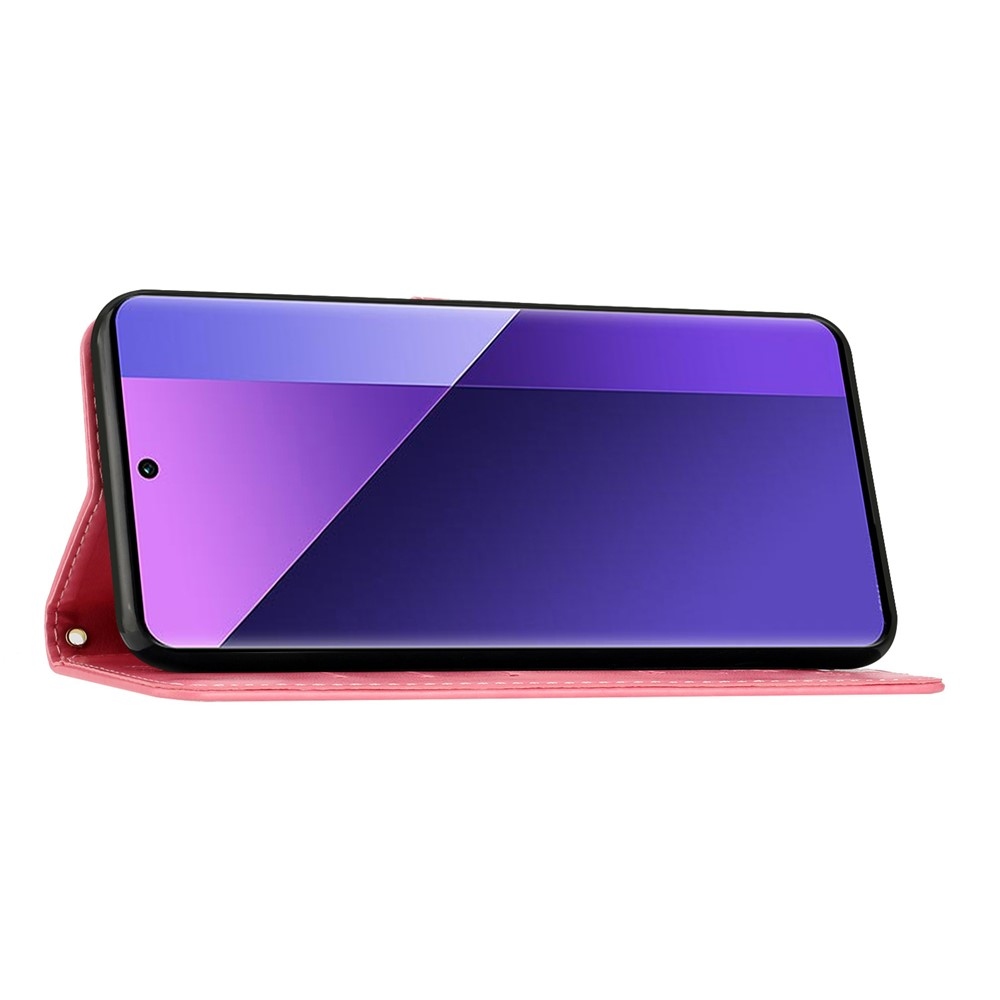 Flowers könyvformájú tok a Motorola Moto G87 5G/G77 5G/G67 5G készülékekhez – rózsaszín