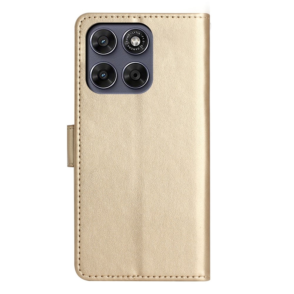 Flowers könyvformájú tok a Motorola Moto G87 5G/G77 5G/G67 5G készülékekhez – arany színű