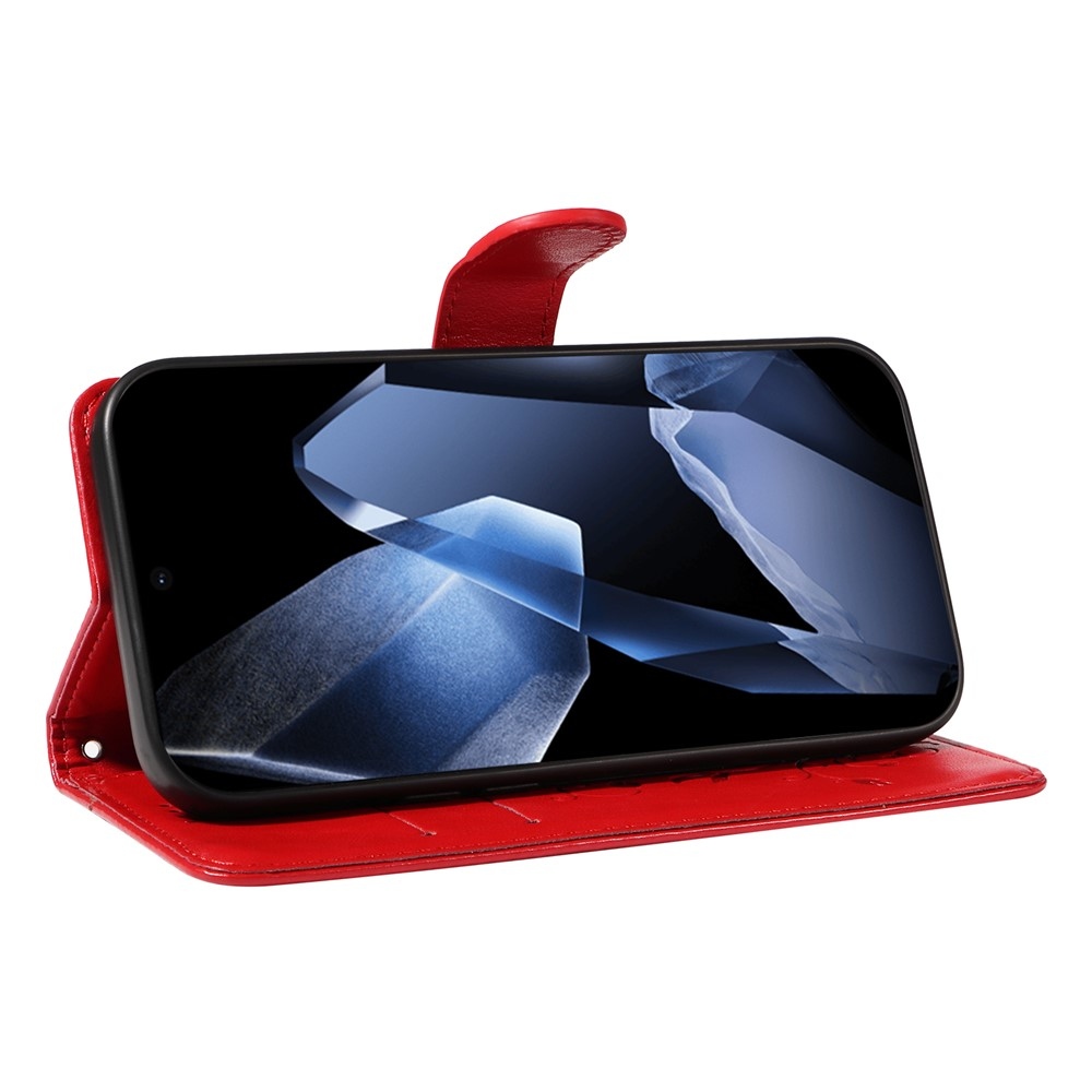 Virágok könyv tok OnePlus 13-hoz - piros