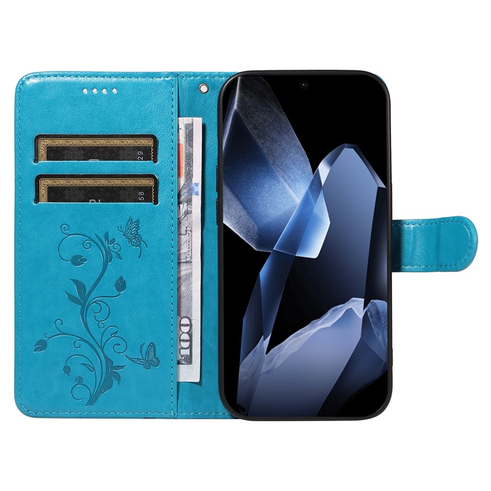 Virágok könyv tok OnePlus 13-hoz - kék