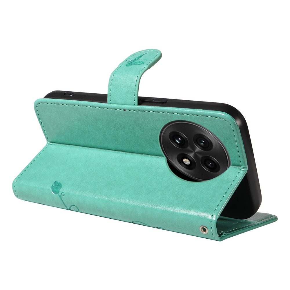 Virágok könyv tok OnePlus 13-hoz - teal színű