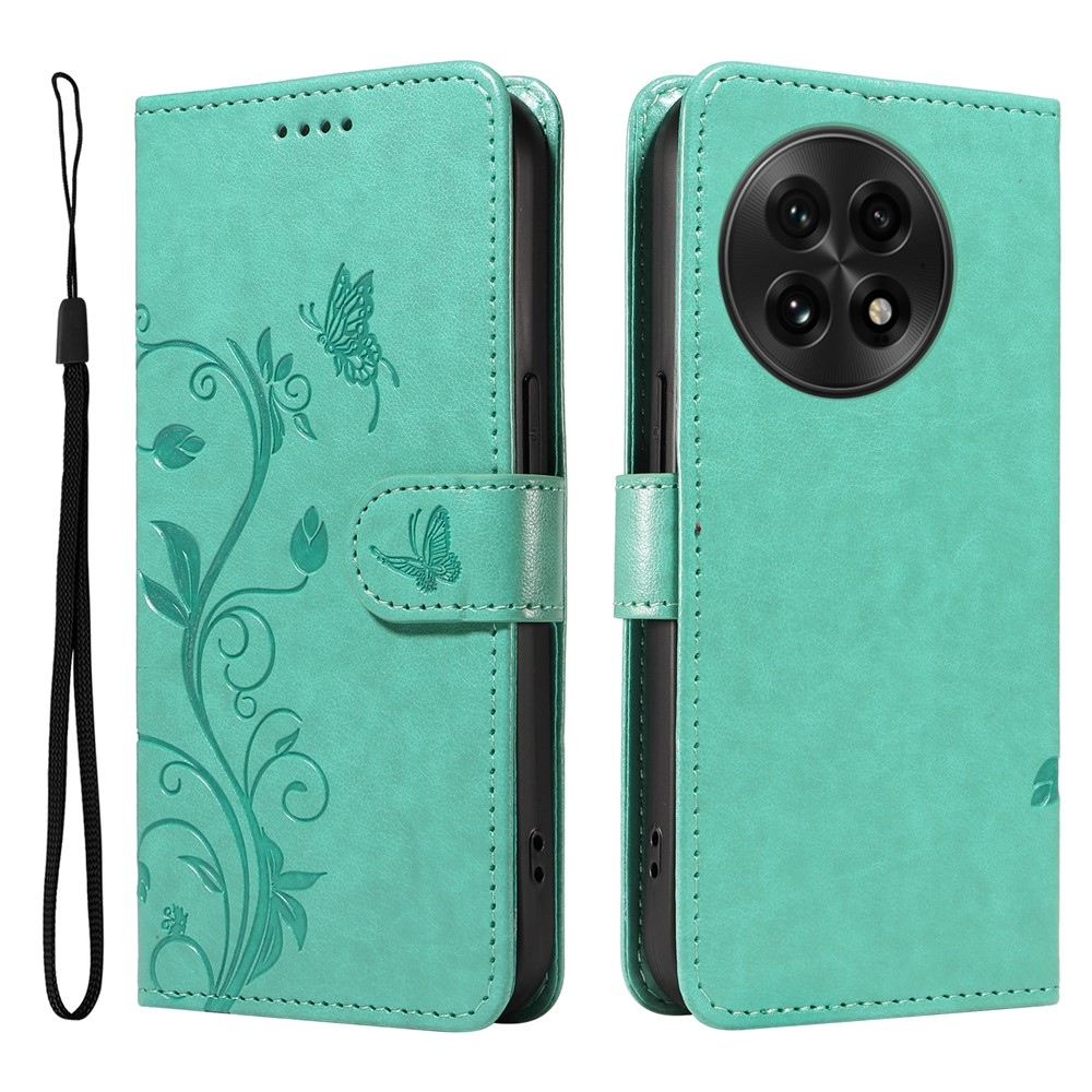 Virágok könyv tok OnePlus 13-hoz - teal színű