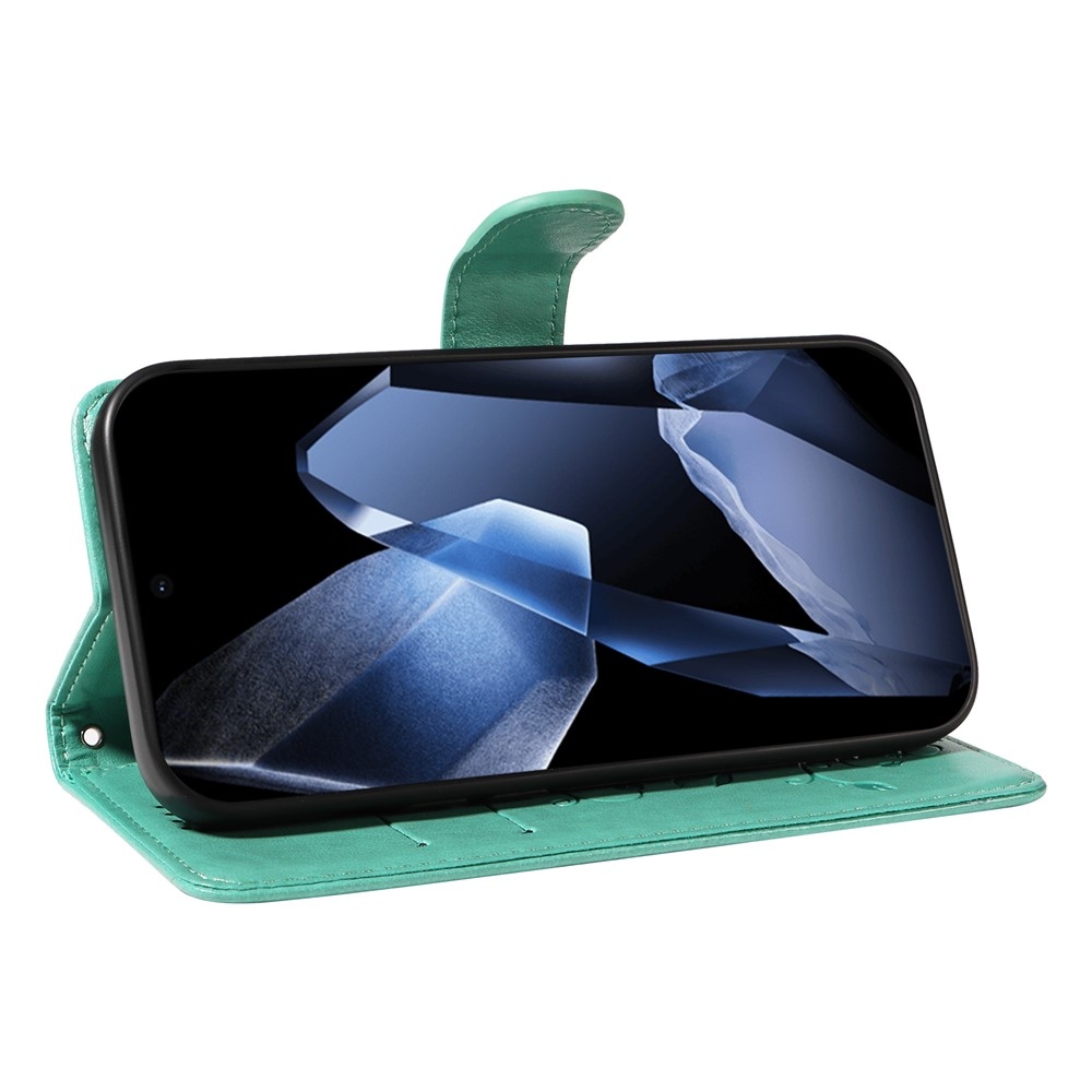 Virágok könyv tok OnePlus 13-hoz - teal színű