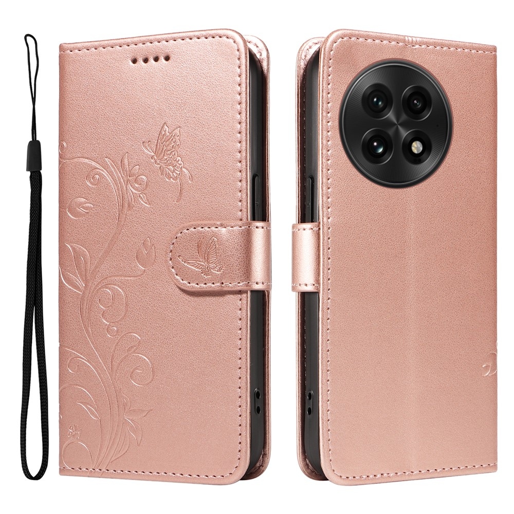 Virágok könyv tok OnePlus 13-hoz - rózsa arany