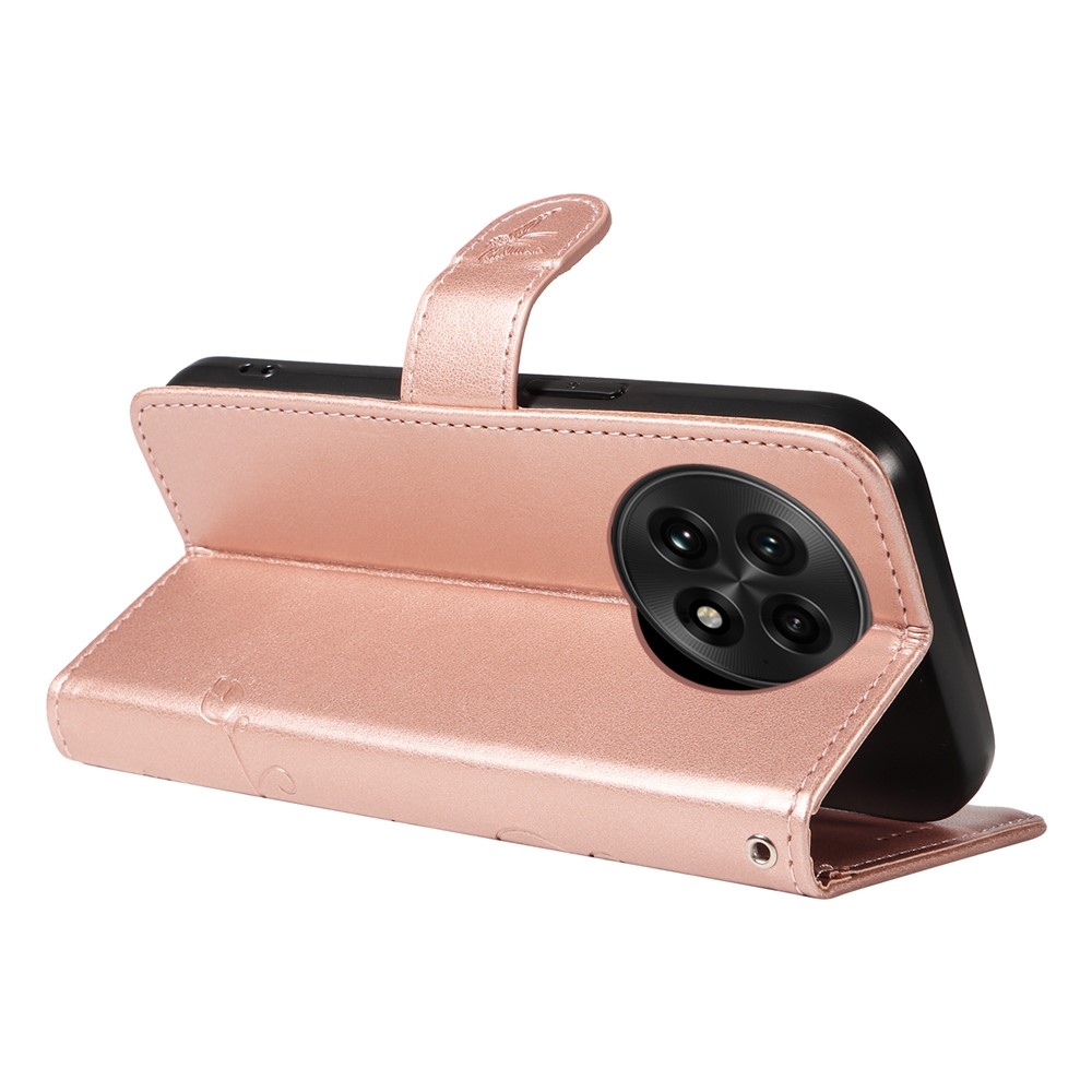 Virágok könyv tok OnePlus 13-hoz - rózsa arany