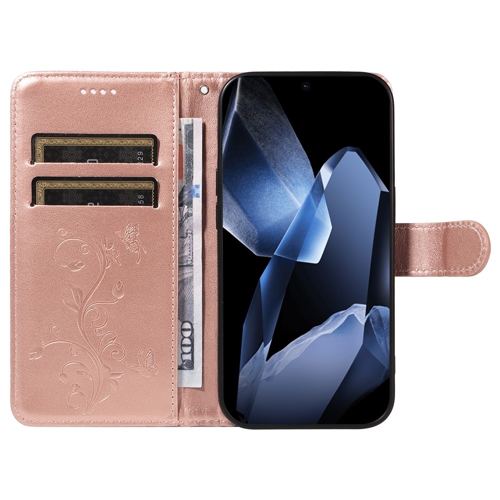 Virágok könyv tok OnePlus 13-hoz - rózsa arany